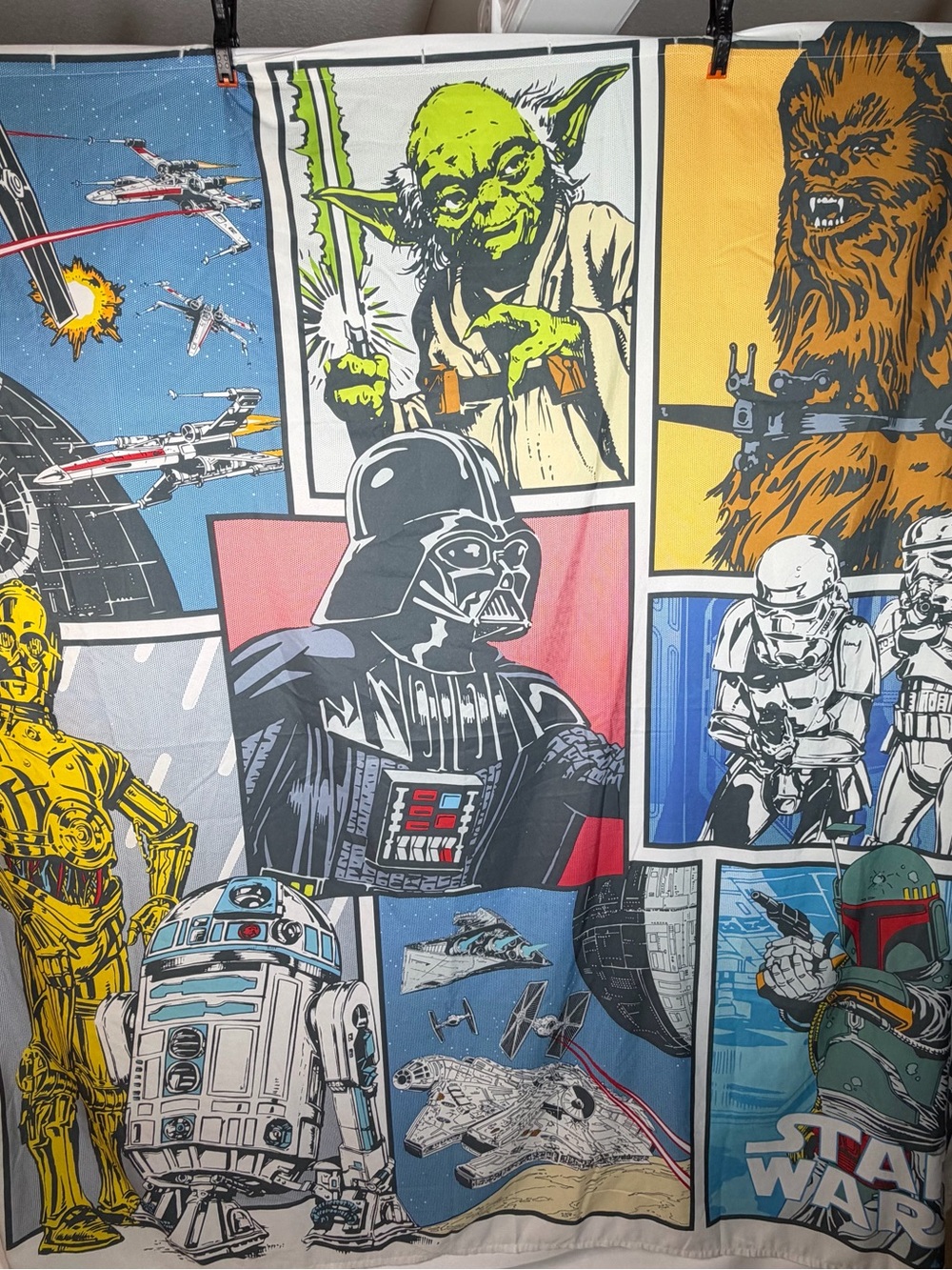 Kohl’s Star Wars Classic Comic Collage Panel Fabric Shower Curtain 69” x 72”